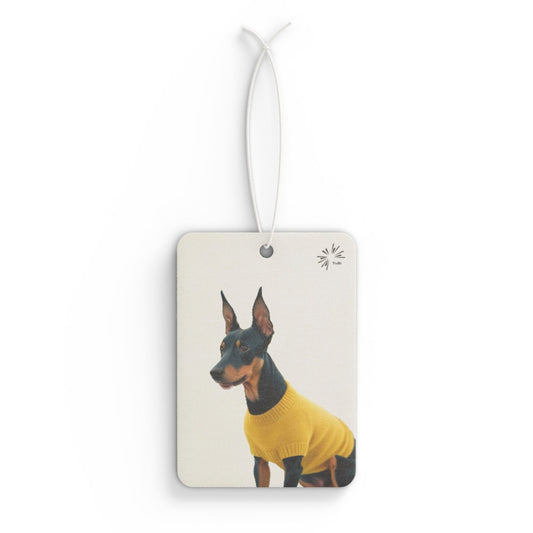 Sweater Dog Car Air Freshener, Cute Mini Pinscher Car Fragrance by TokyoBill