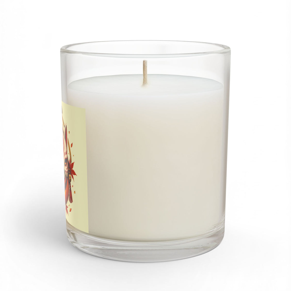 Jack o'lantern wearing Kitsune mask, Halloween soy wax candle, long burn 55-70 hours, 11oz reusable glass jar,  by TokyoBill