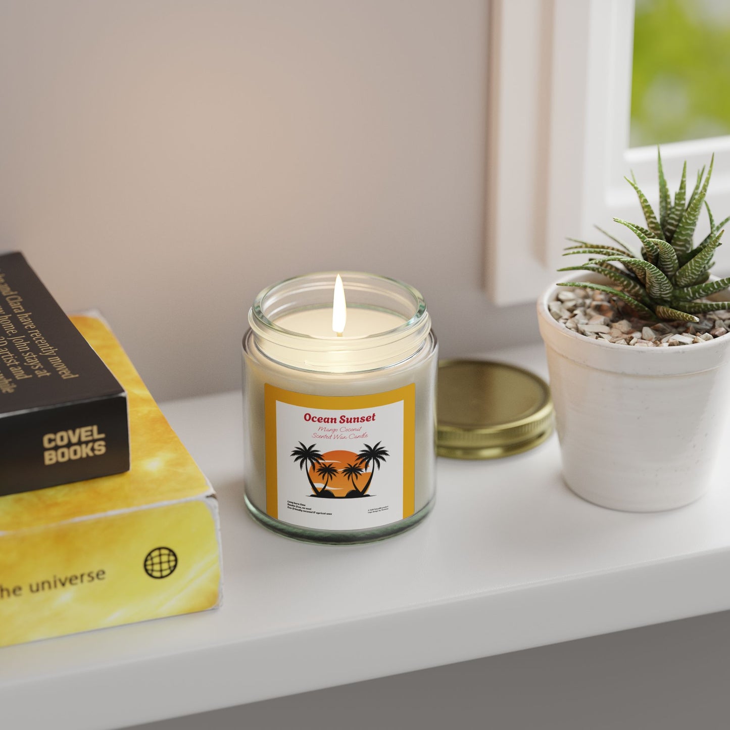 Ocean Sunset Mango Coconut Scented Candle | Hand-Poured USA | Coconut Apricot Wax