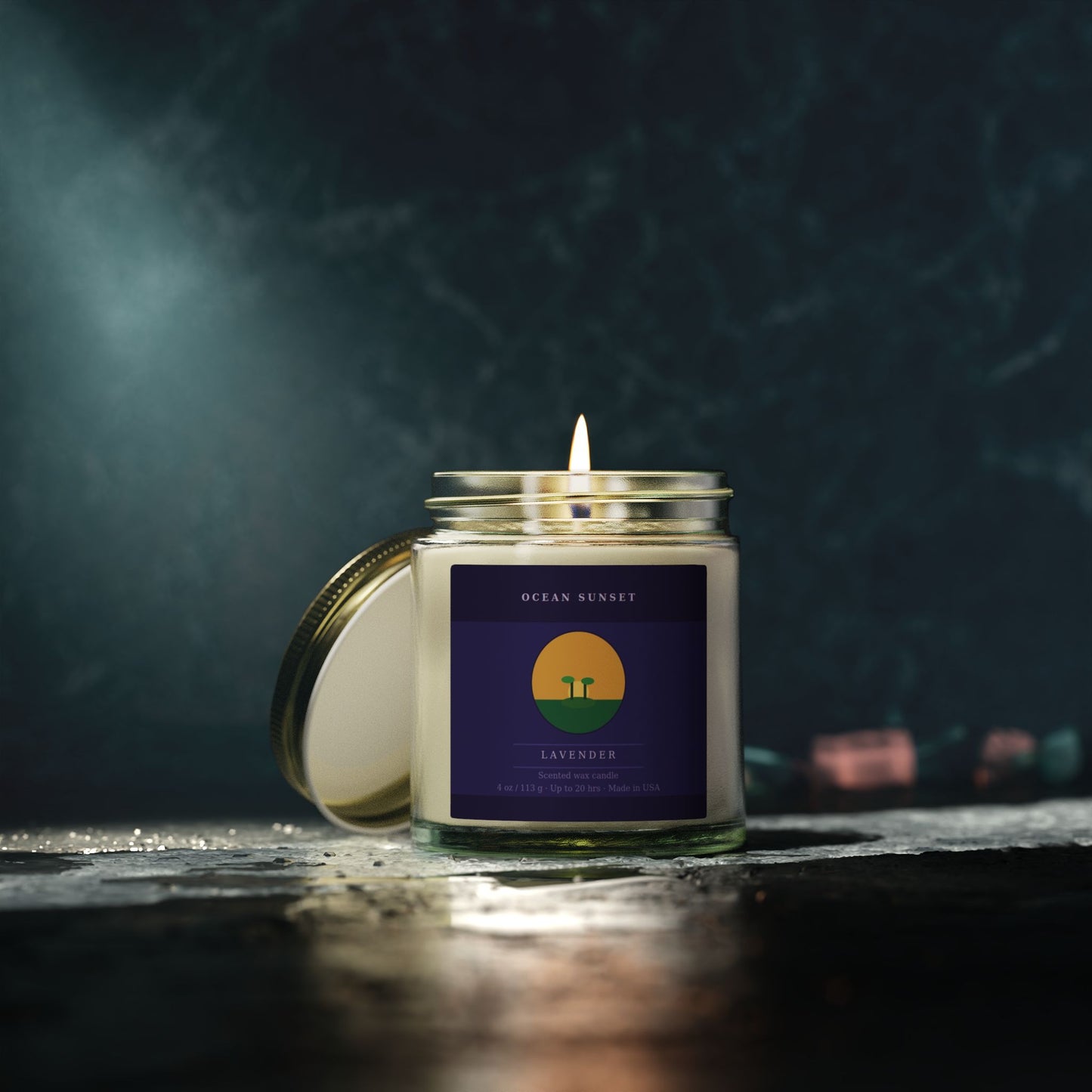Ocean Sunset | Lavender Scented Candle | Hand-Poured in USA