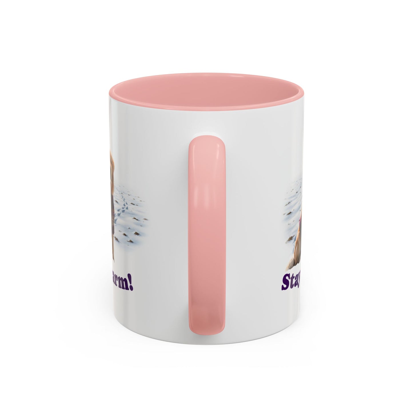 Two-tone Accent 11 oz Coffee Mug w/ Golden Retriever Sweater Dog, by TokyoBill