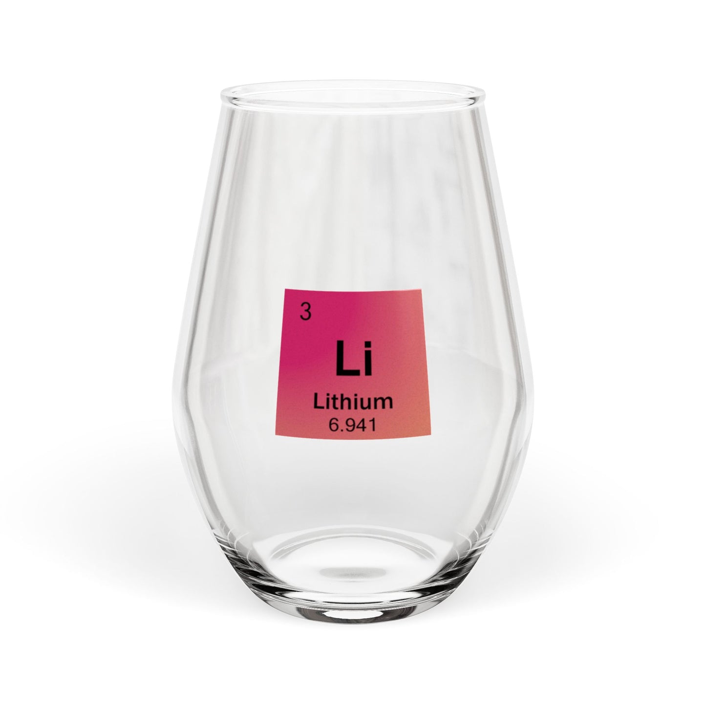 Periodic Table Stemless Wine Glass | Alkali Metal Series | Science Gift