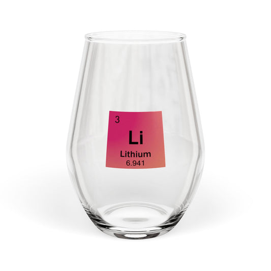 Periodic Table Stemless Wine Glass | Alkali Metal Series | Science Gift