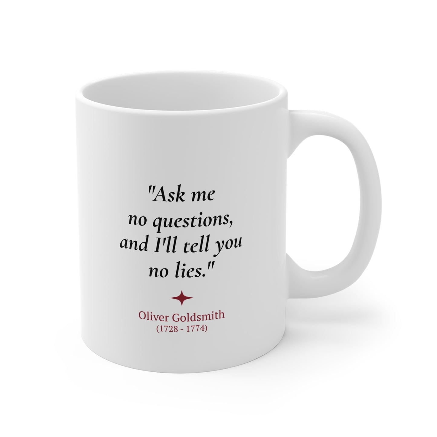 Oliver Goldsmith Quote Mug | Irish Literary Gift | 11oz Ceramic Mug