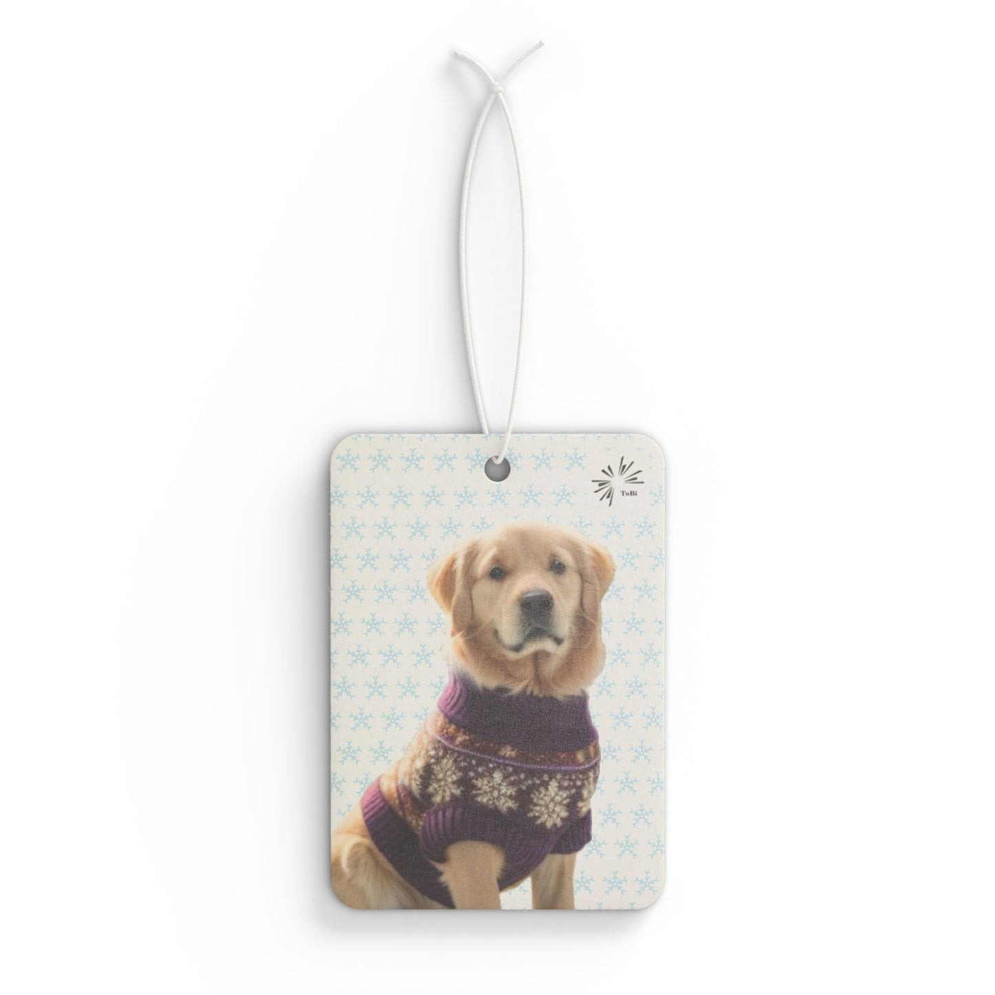 Sweater Dog Car Air Freshener, Cute Golden Retriever Car Fragrance, by TokyoBill