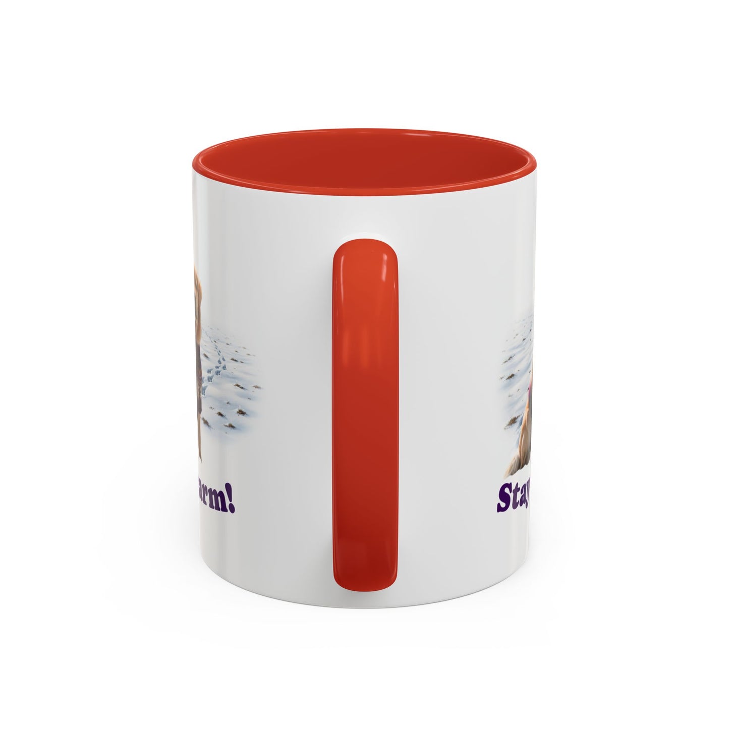 Two-tone Accent 11 oz Coffee Mug w/ Golden Retriever Sweater Dog, by TokyoBill