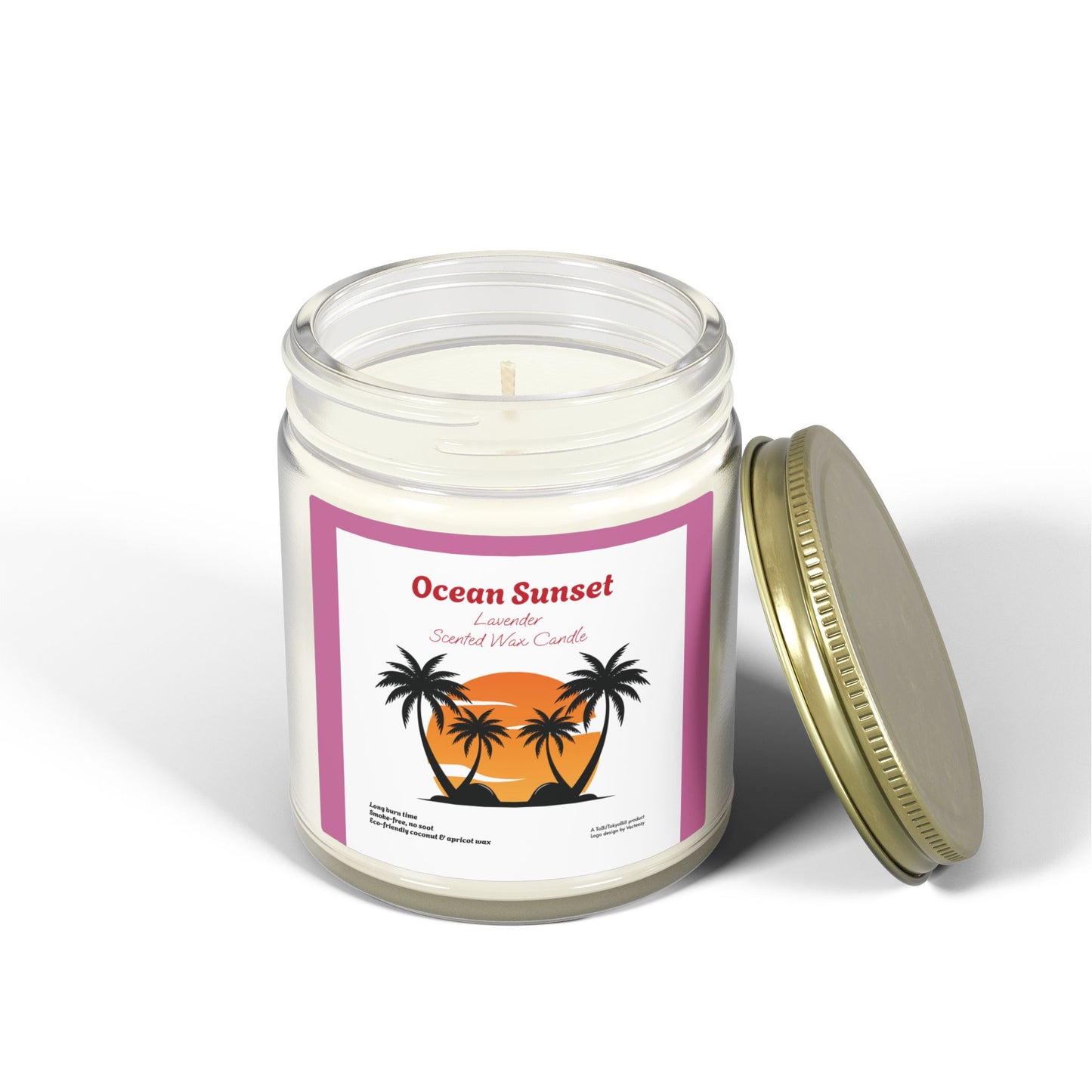 Ocean Sunset Lavender Scented Candle | Hand-Poured USA | Coconut Apricot Wax