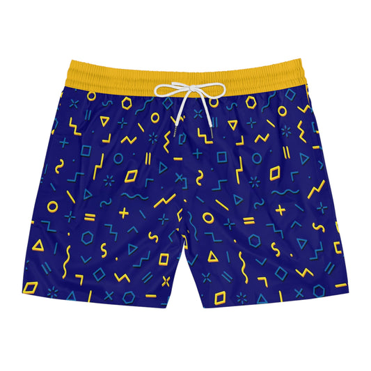 Colorful AOP Swim Shorts, Men's Beachwear, Summer Vacation Swimwear by TokyoBill