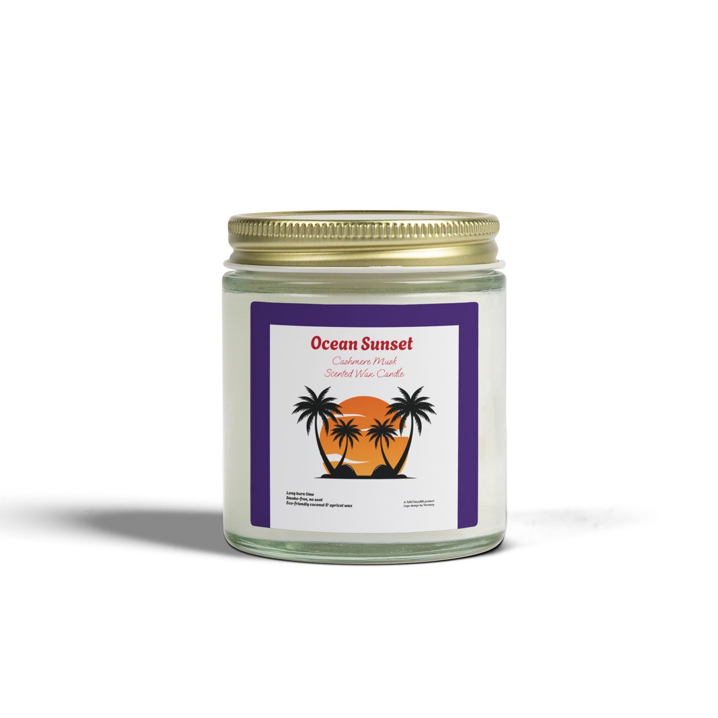 Ocean Sunset Cashmere Musk Scented Candle | Hand-Poured USA | Coconut Apricot Wax