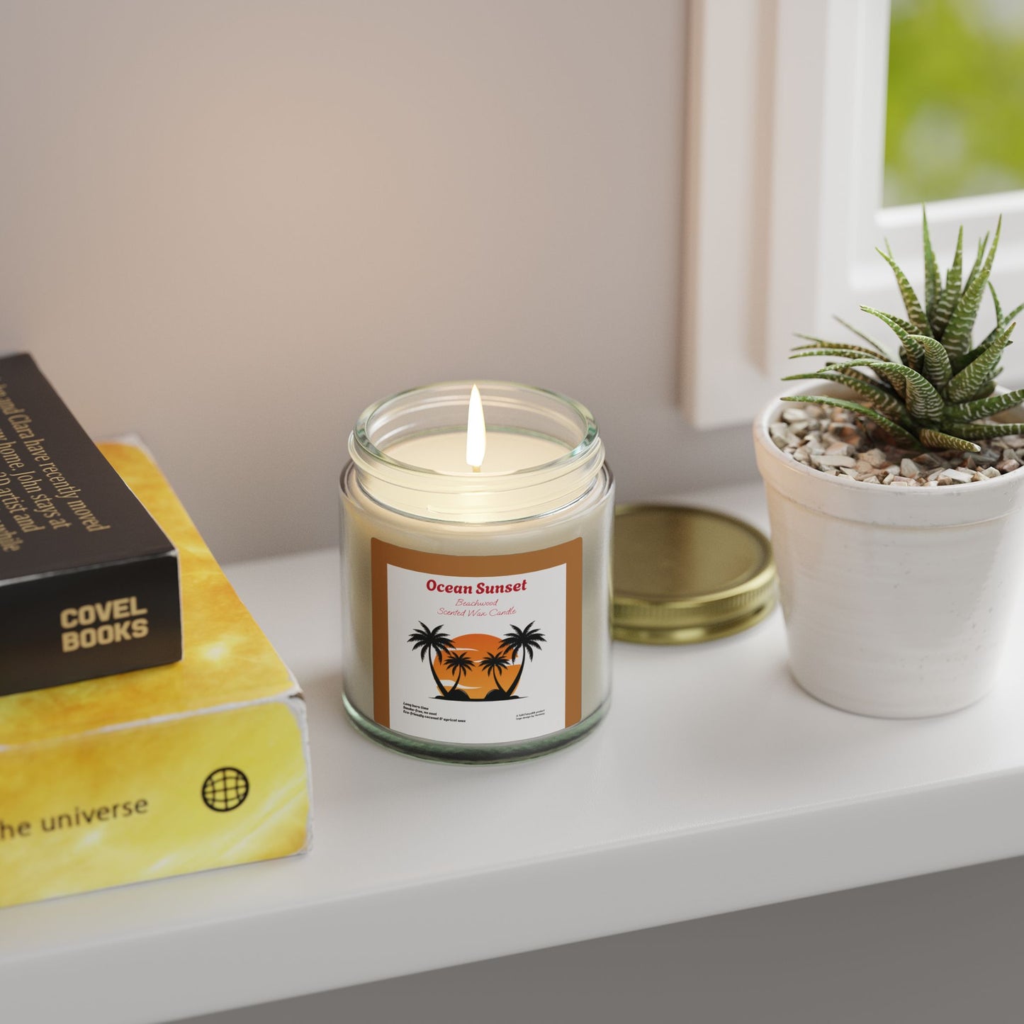 OCEAN SUNSET Beachwood Scented Candle | Hand-Poured USA | Coconut Apricot Wax