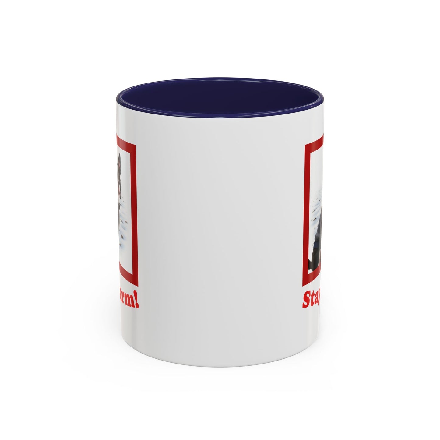 Two-tone Accent 11 oz Coffee Mug w/ Boston Terrier Sweater Dog, by TokyoBill