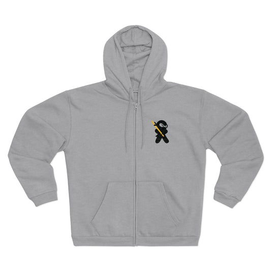 Unisex Zip-Up Hoodie, Ninja badge on chest, by TokyoBill