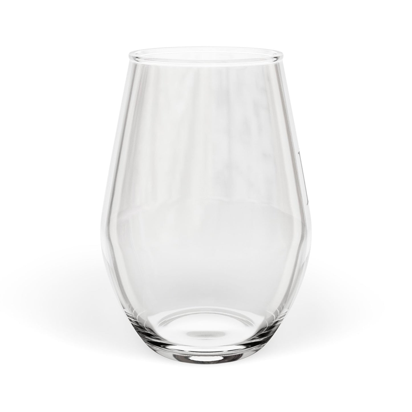 Stemless 11.75oz Wine Glass w/Letter D monogram initial, by TokyoBill