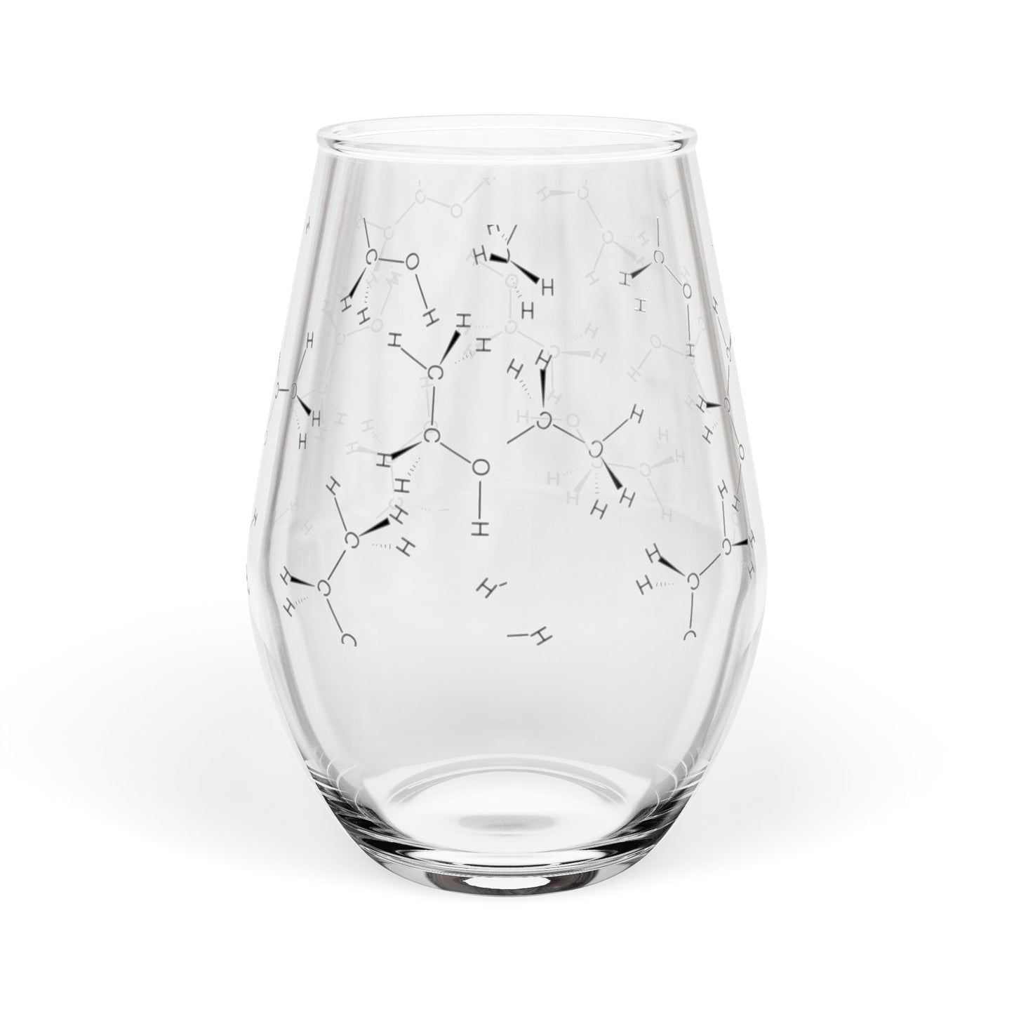 Molecules of Ethanol - 11.75oz Stemless Wine Glass by TokyoBill