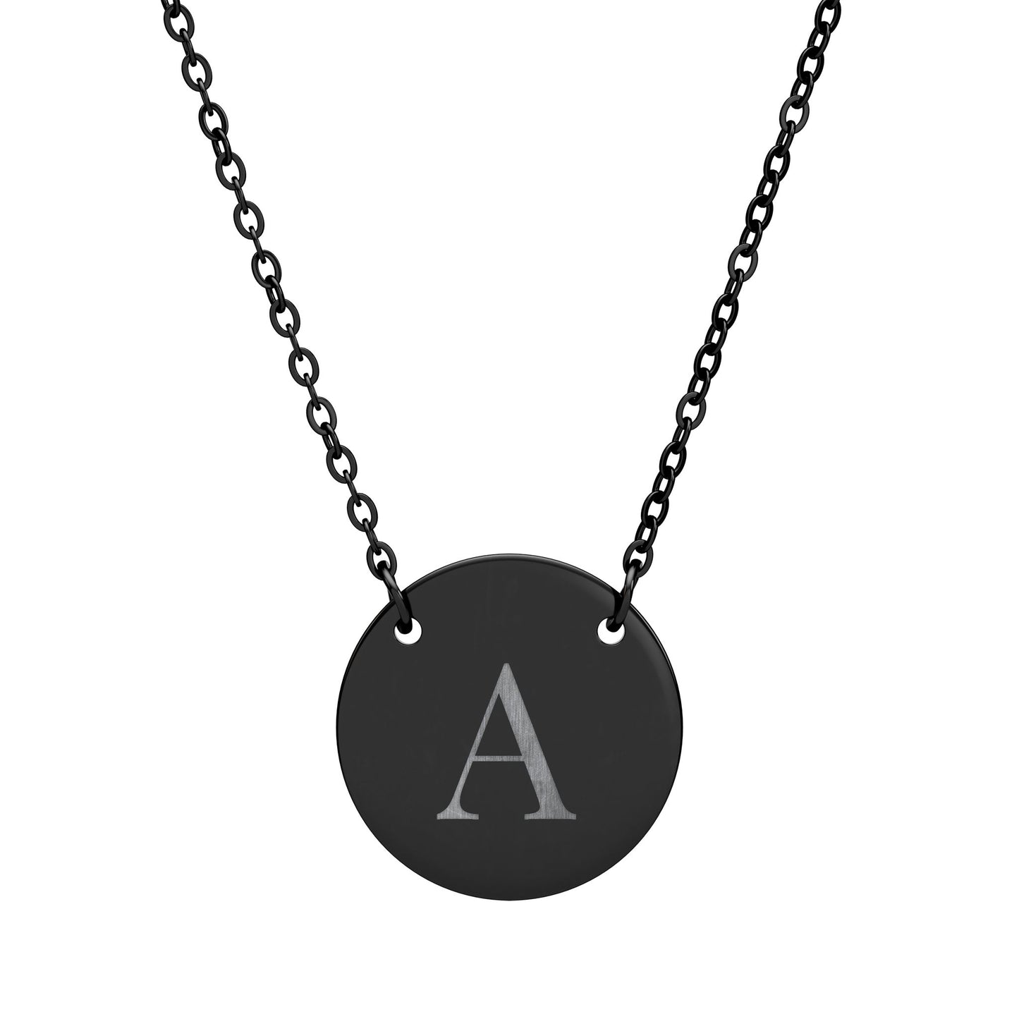 Personalized Circle Necklace | Engraved Initial Pendant | Minimalist Monogram | Hypoallergenic | Gift for Her