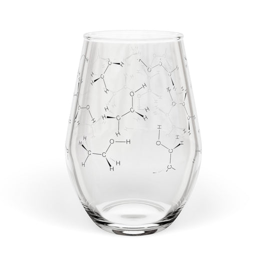 Molecules of Ethanol - 11.75oz Stemless Wine Glass by TokyoBill