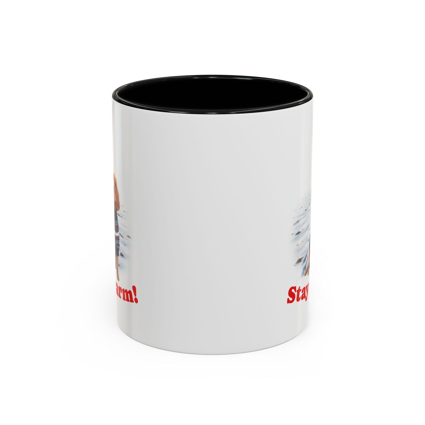 Two-tone Accent 11 oz Coffee Mug w/ Cocker Spaniel Sweater Dog, by TokyoBill
