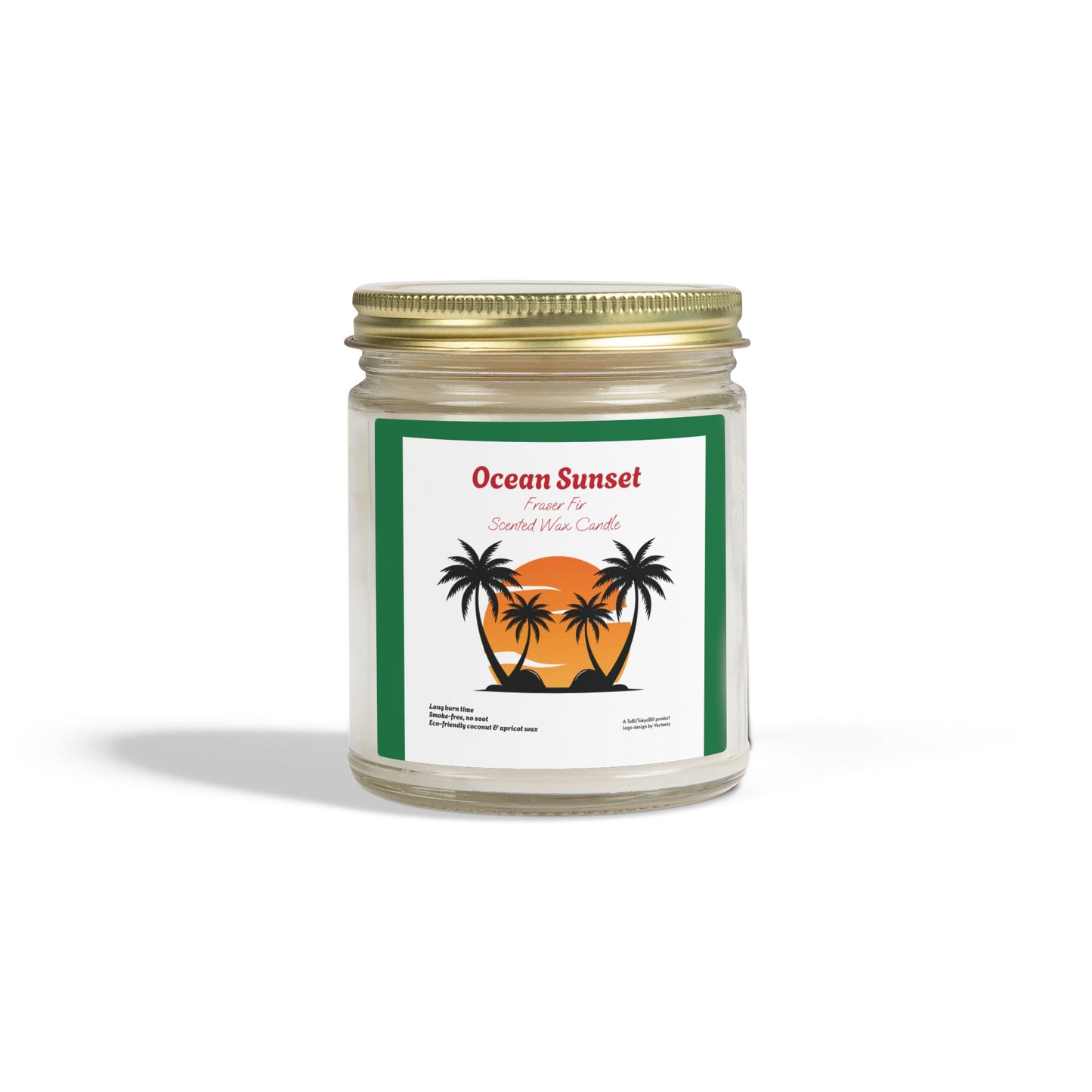 Ocean Sunset Fraser Fir Scented Candle | Hand-Poured USA | Coconut Apricot Wax