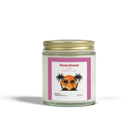 Ocean Sunset Lavender scented wax candles (4oz, 9oz), by TokyoBill