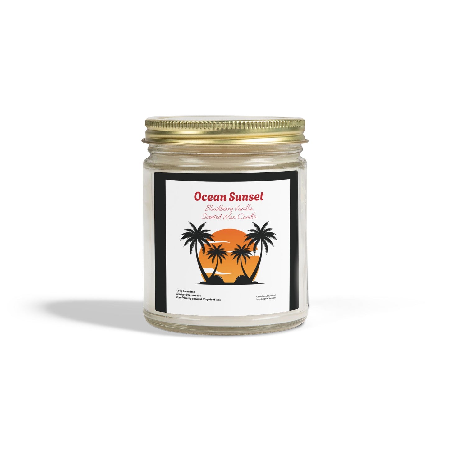 Ocean Sunset Blackberry Vanilla Scented Candle | Hand-Poured USA | Coconut Apricot Wax