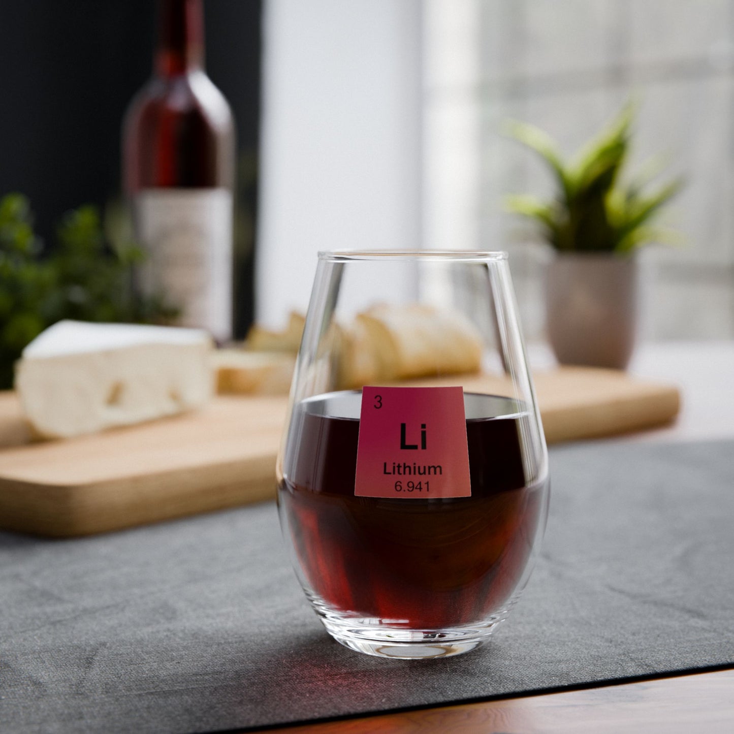 Periodic Table Stemless Wine Glass | Alkali Metal Series | Science Gift