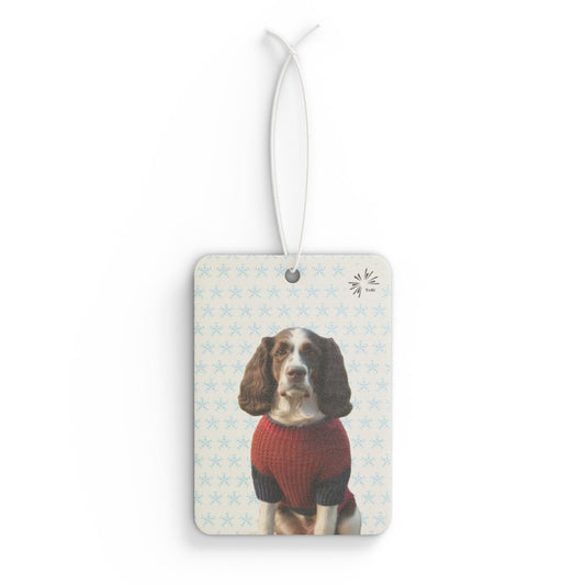 Sweater Dog Car Air Freshener, Cute Springer Spaniel Car Fragrance, by TokyoBill