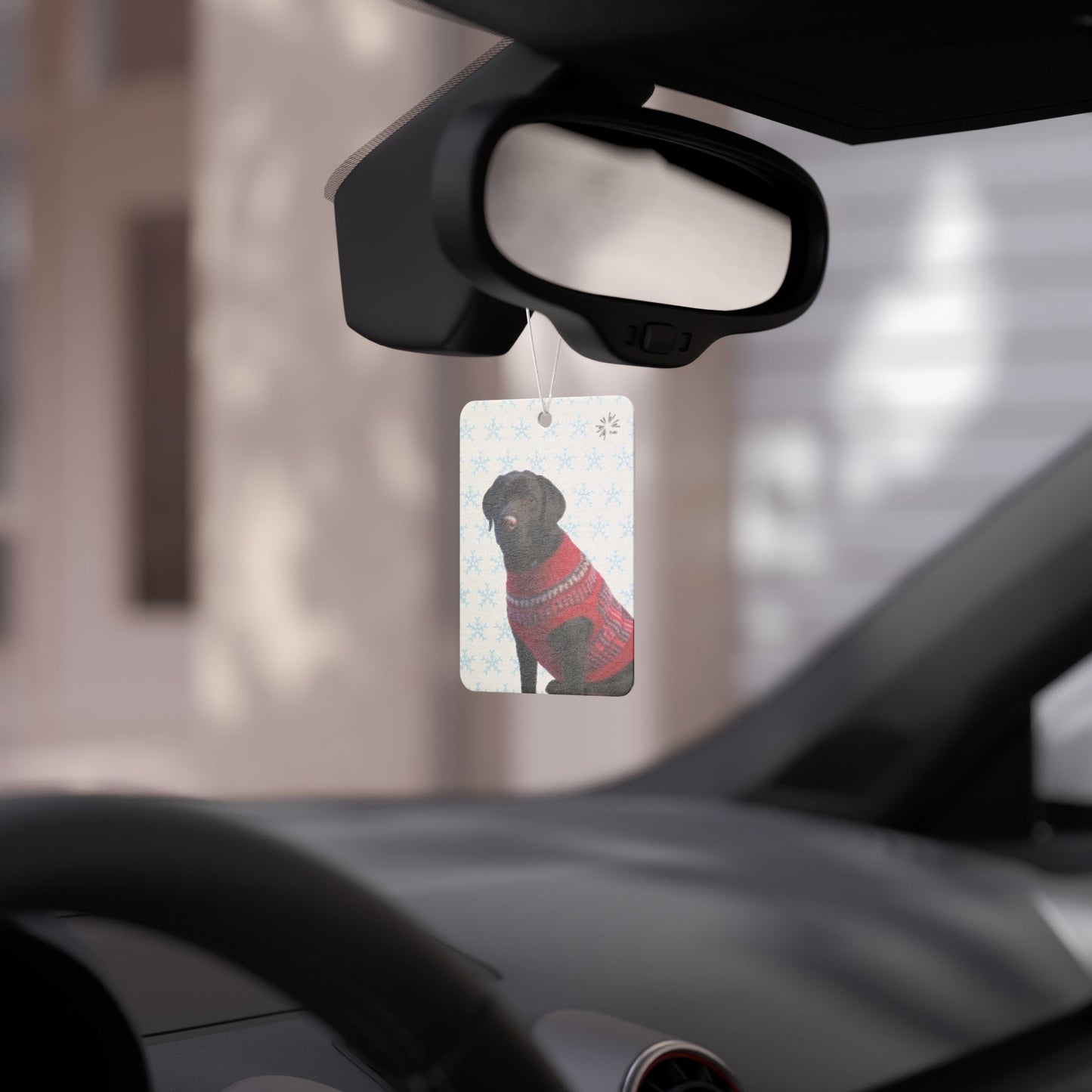 Sweater Dog Car Air Freshener | Cute Black Labrador Car Décor by TokyoBillBill