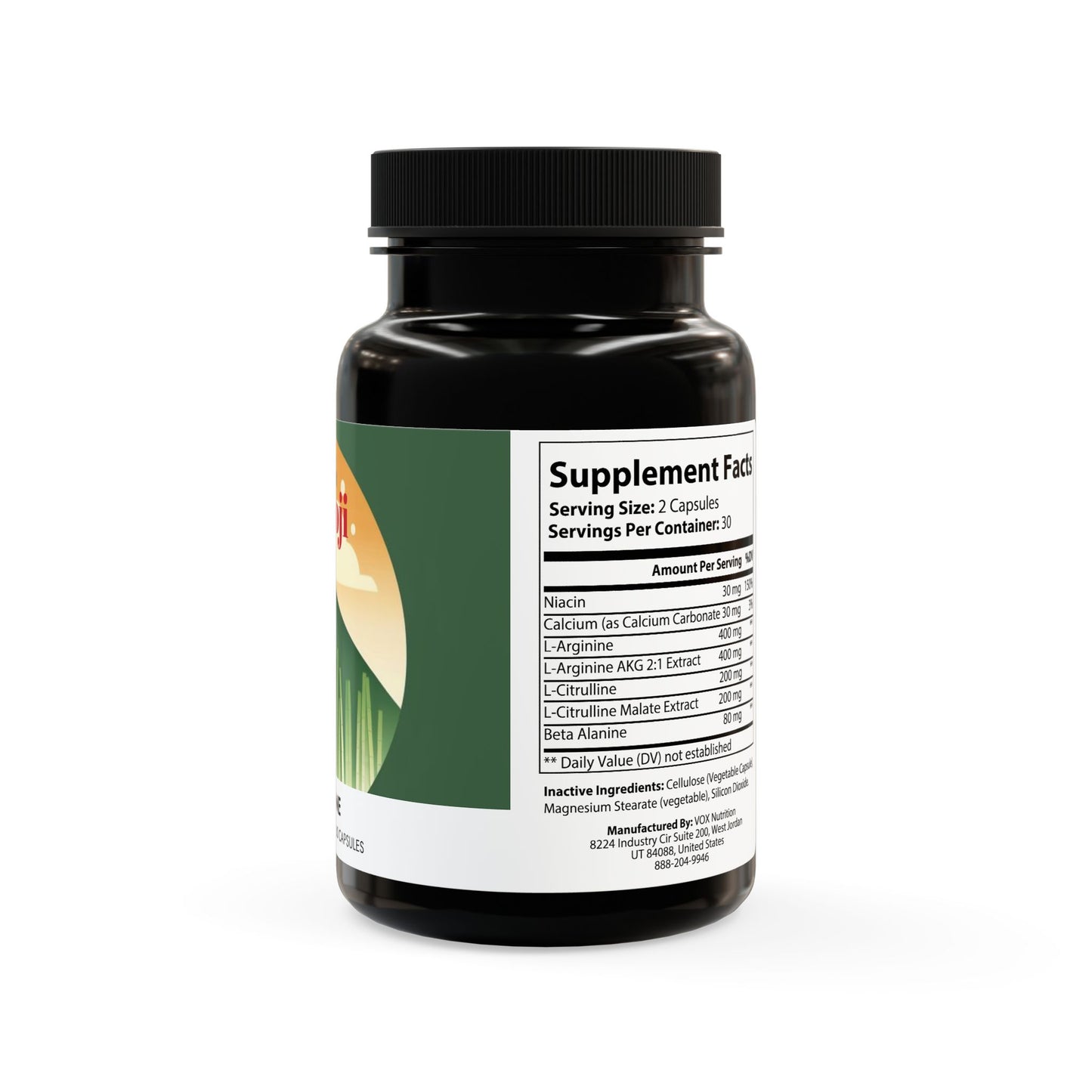 Kumoji L-Arginine Capsules – L-Citrulline, Beta Alanine & AKG 2:1 Extract for Exercise Performance, Endurance & Recovery | 60 Capsules | Non-GMO | GMP Certified