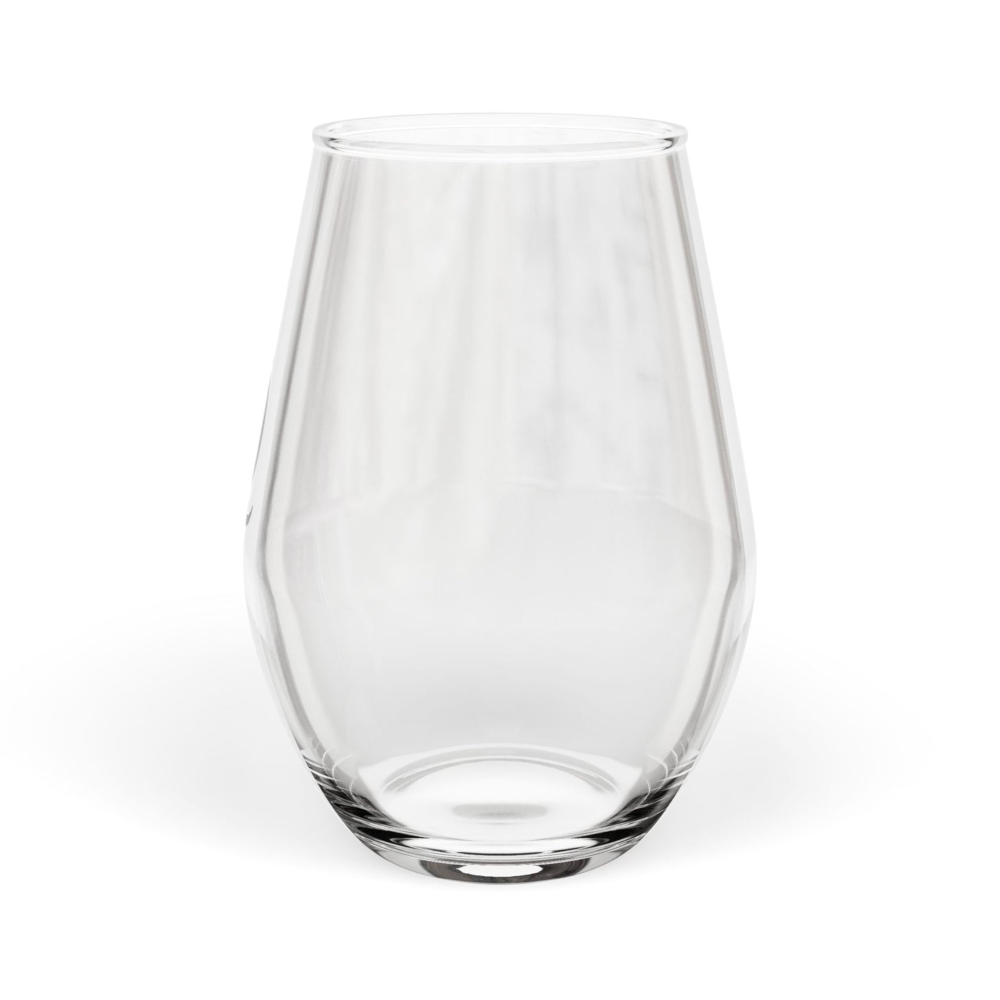 Stemless 11.75oz Wine Glass w/Letter Q monogram initial, by TokyoBill