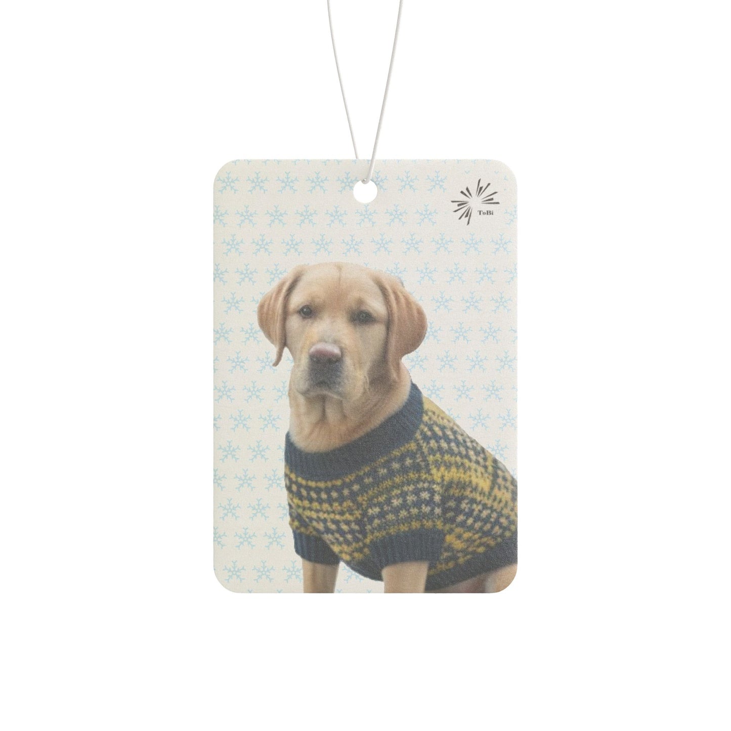 Sweater Dog Car Air Freshener, Cute Yellow Labrador Fragrance, by TokyoBill
