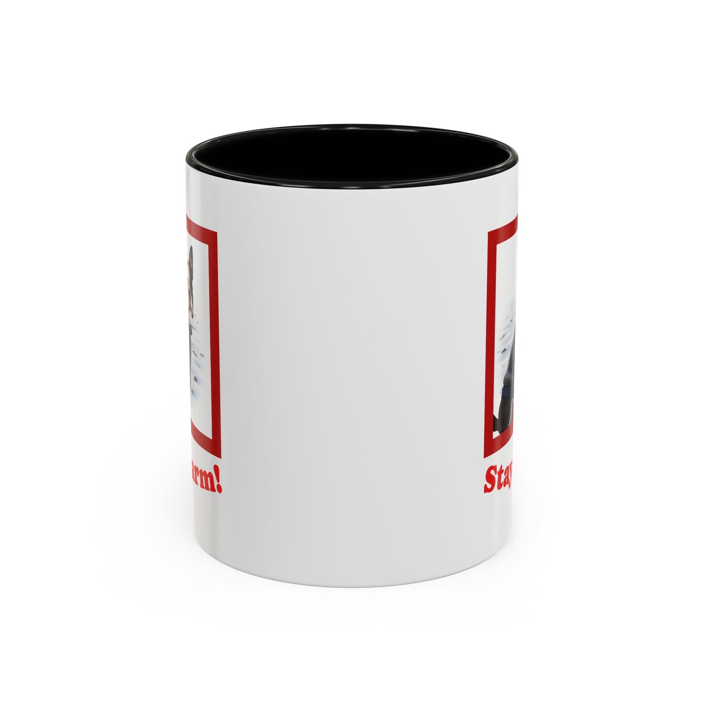 Two-tone Accent 11 oz Coffee Mug w/ Boston Terrier Sweater Dog, by TokyoBill
