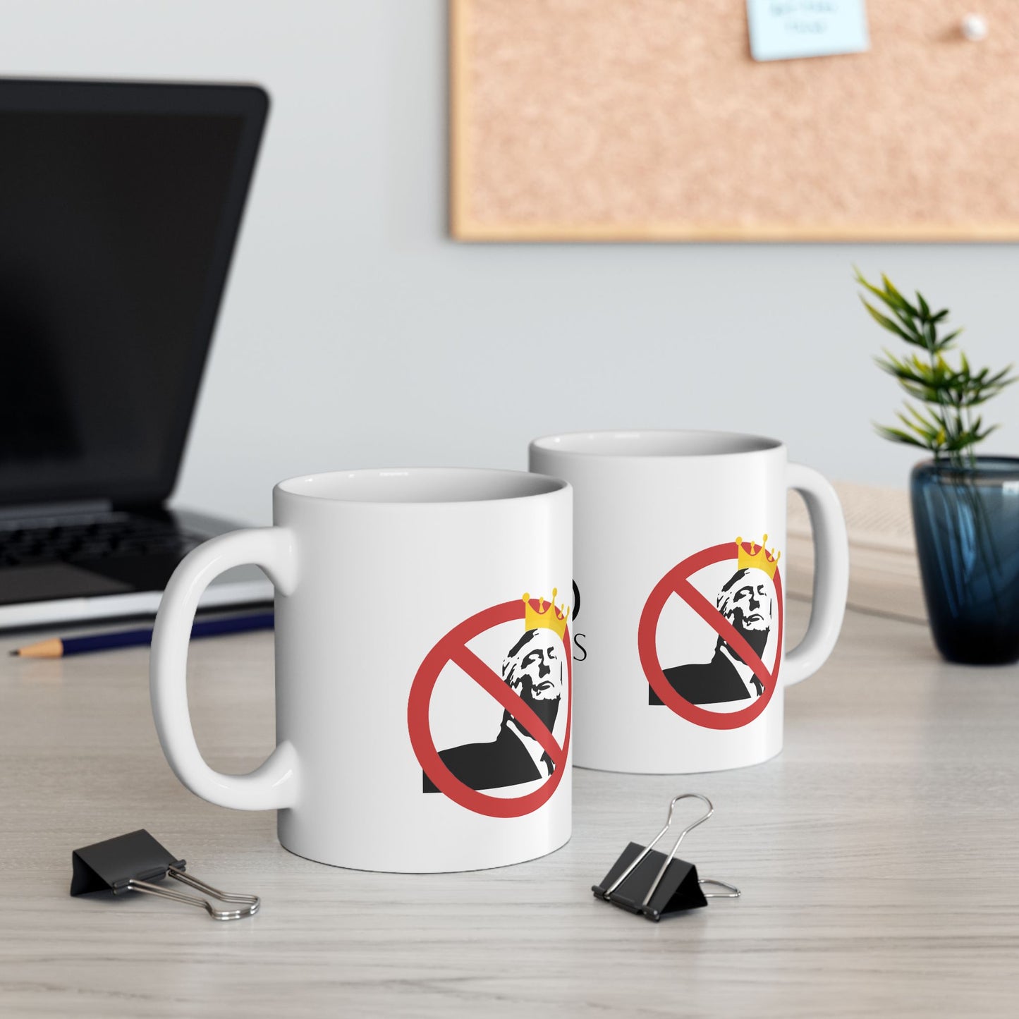 No Kings Ceramic Mug – Anti-Trump Political Coffee Cup | Democracy Gift | 11oz | Free Speech