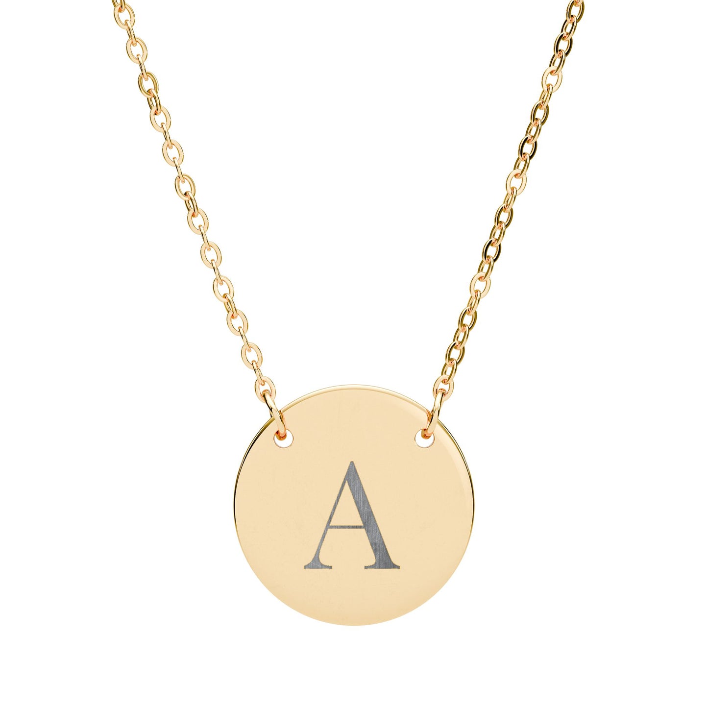 Personalized Circle Necklace | Engraved Initial Pendant | Minimalist Monogram | Hypoallergenic | Gift for Her