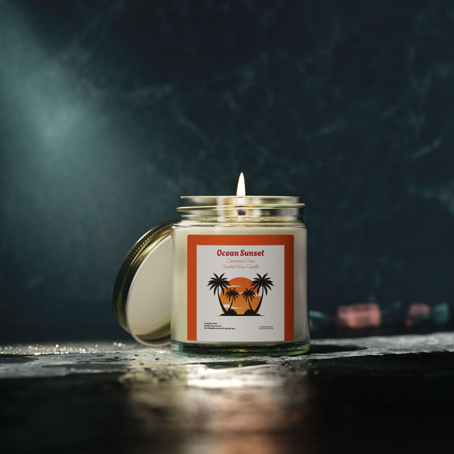 Ocean Sunset Beachwood Scented Candle | Hand-Poured USA | Coconut Apricot Wax