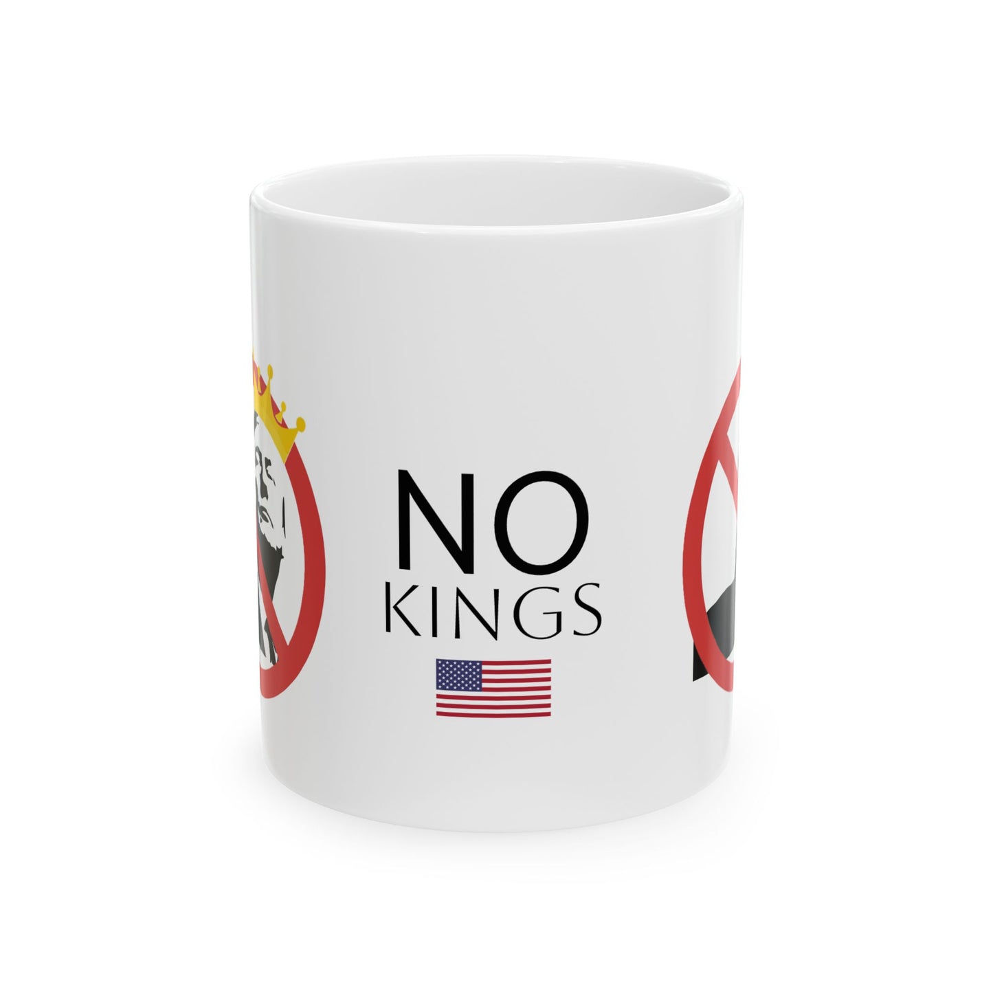 No Kings Ceramic Mug – Anti-Trump Political Coffee Cup | Democracy Gift | 11oz | Free Speech