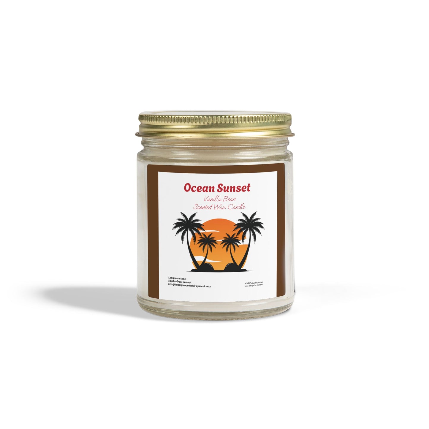 Ocean Sunset Vanilla Bean Scented Candle | Hand-Poured USA | Coconut Apricot Wax