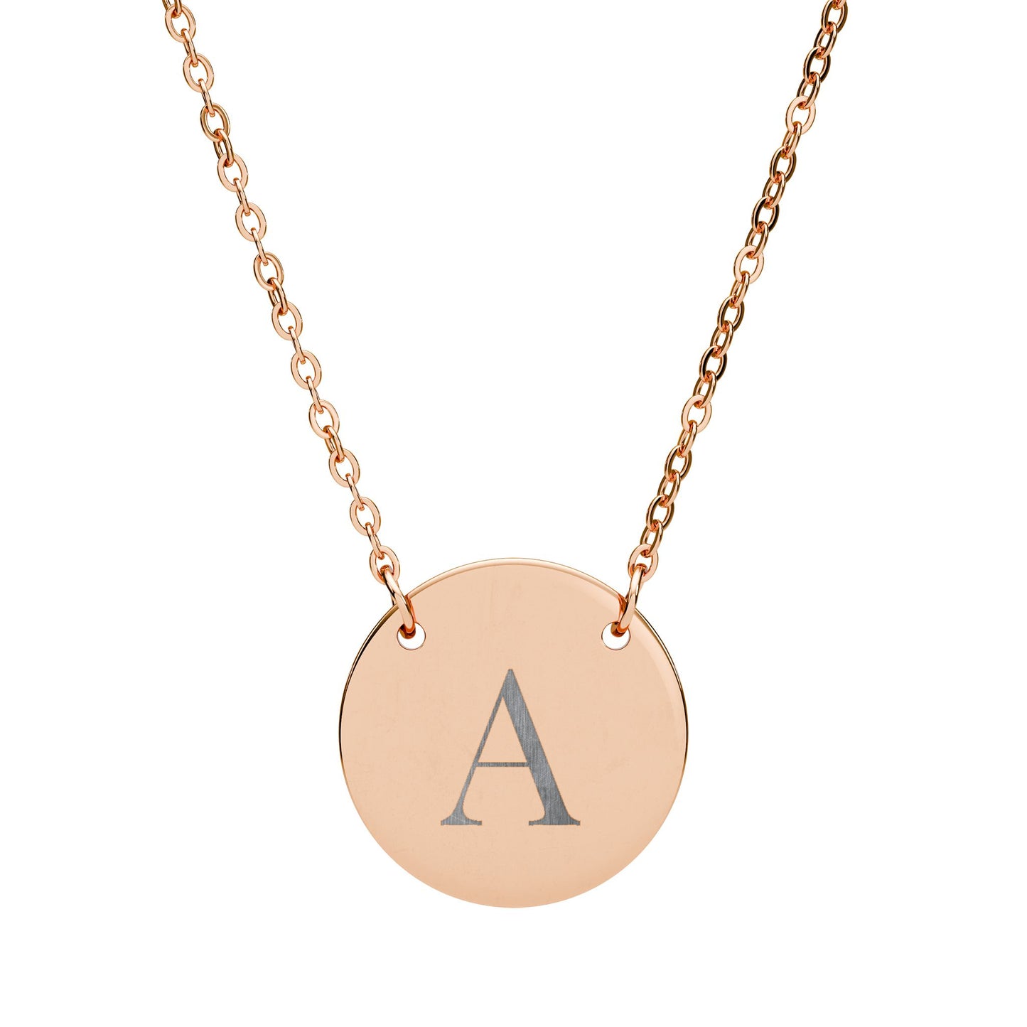 Personalized Circle Necklace | Engraved Initial Pendant | Minimalist Monogram | Hypoallergenic | Gift for Her