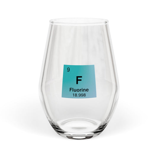 Periodic Table Stemless Wine Glass | Halogen Series | Science Gift