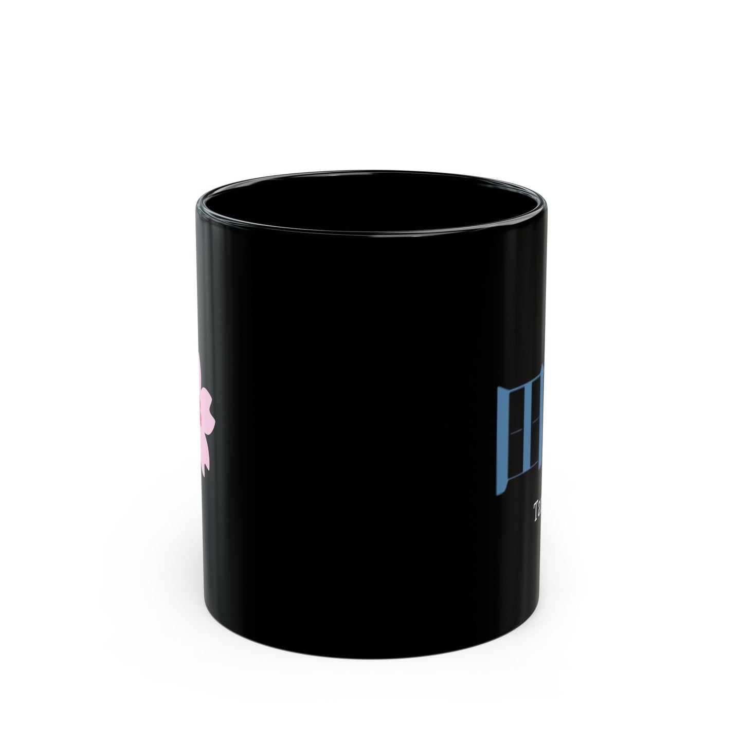 Japanese name 'Tanaka' black coffee mug, by TokyoBill
