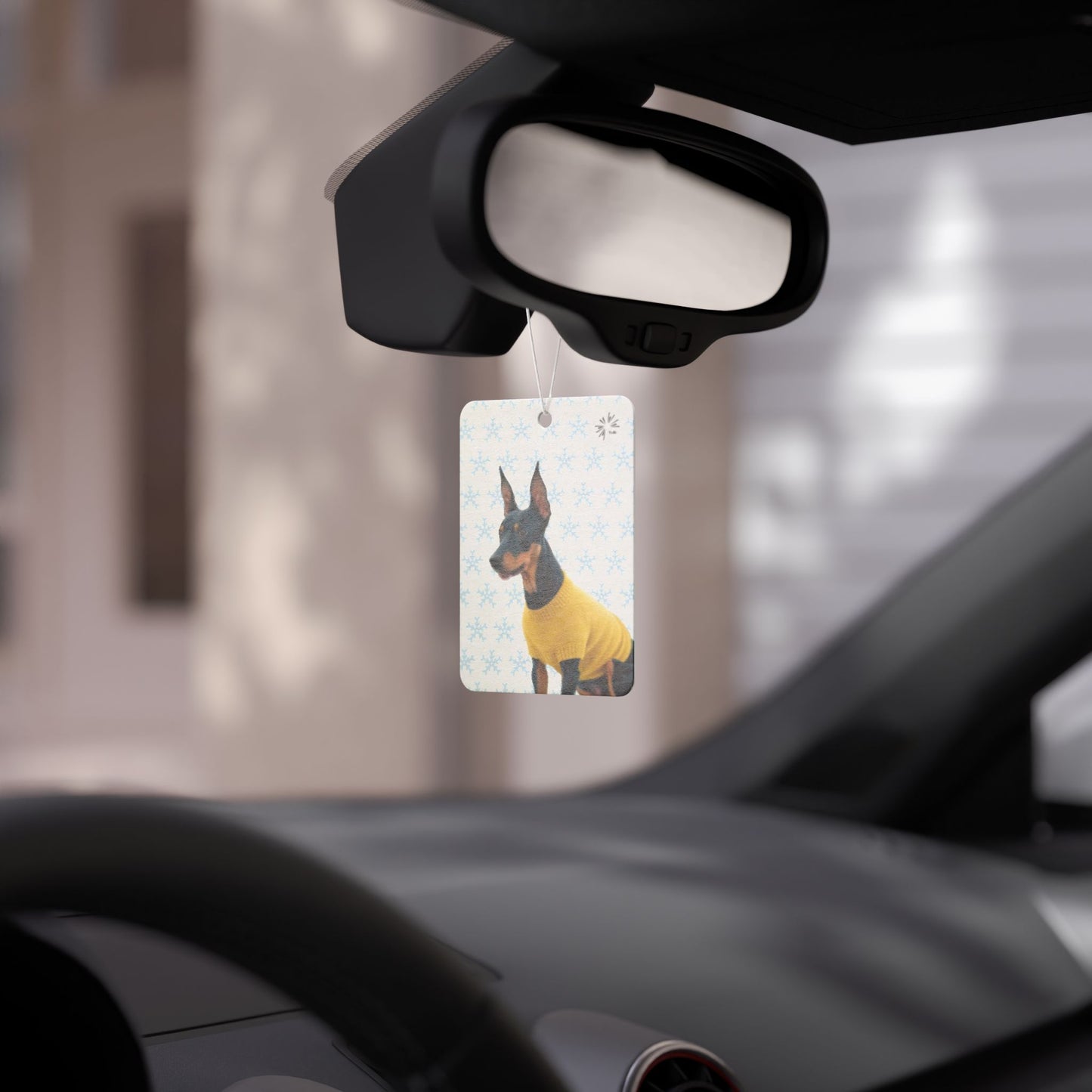 Sweater Dog Car Air Freshener | Cute Miniature Pinscher Car Décor by TokyoBill