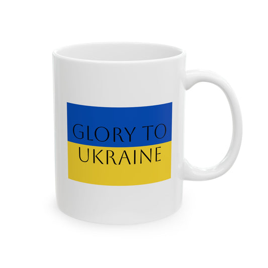 Glory to Ukraine/Slava Ukraini! 11oz Ceramic Mug, support for freedom by TokyoBill