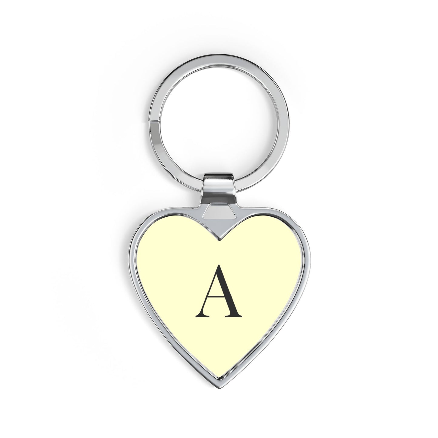 Personalized Heart Keychain | Custom Initial Monogram Keyring | Elegant Silver Gift for Her