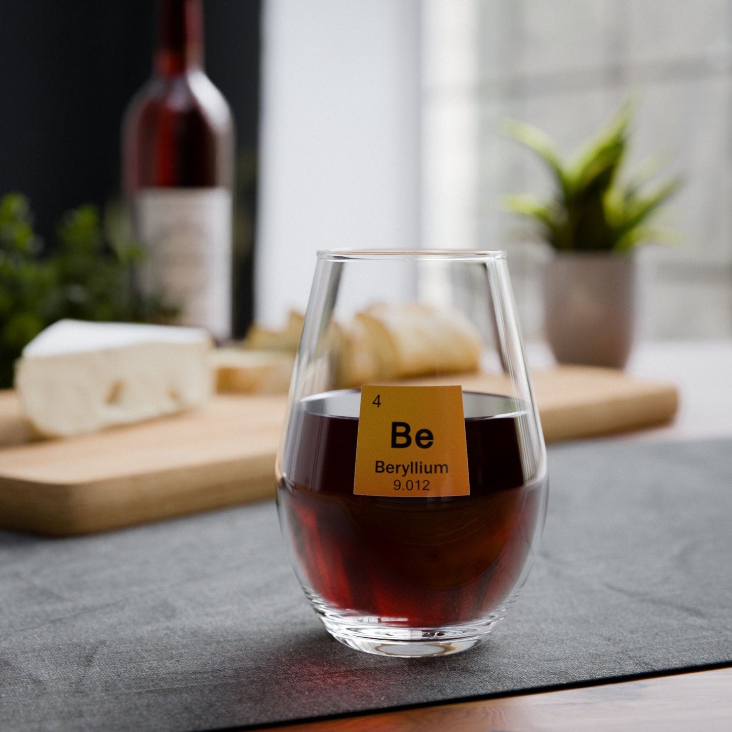 Periodic Table Stemless Wine Glass | Alkaline Earth Series | Science Gift
