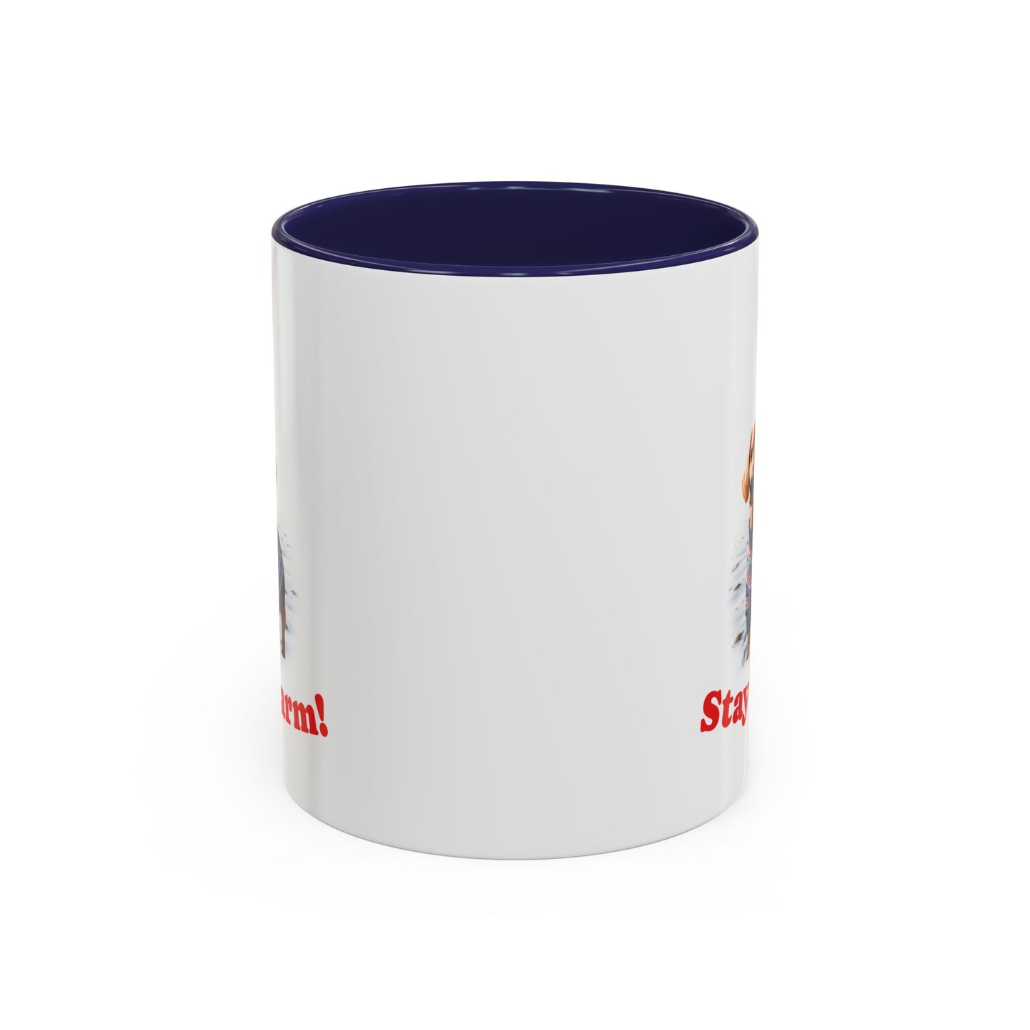 Two-tone Accent 11 oz Coffee Mug w/ Dachshund Sweater Dog, by TokyoBill