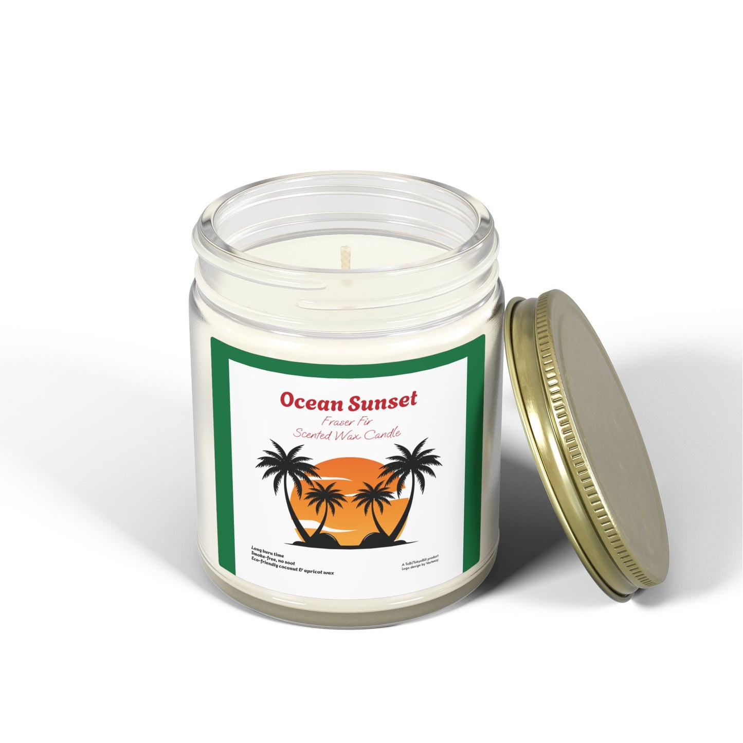 Ocean Sunset Fraser Fir Scented Candle | Hand-Poured USA | Coconut Apricot Wax