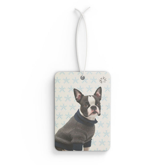 Sweater Dog Car Air Freshener | Cute Boston Terrier Car Décor by TokyoBill