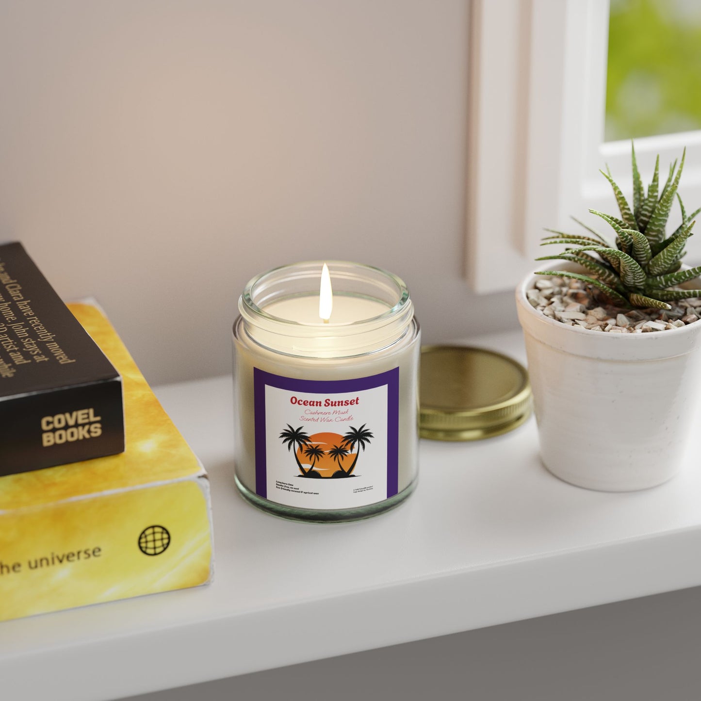 Ocean Sunset Cashmere Musk scented wax candles (4oz, 9oz), by TokyoBill