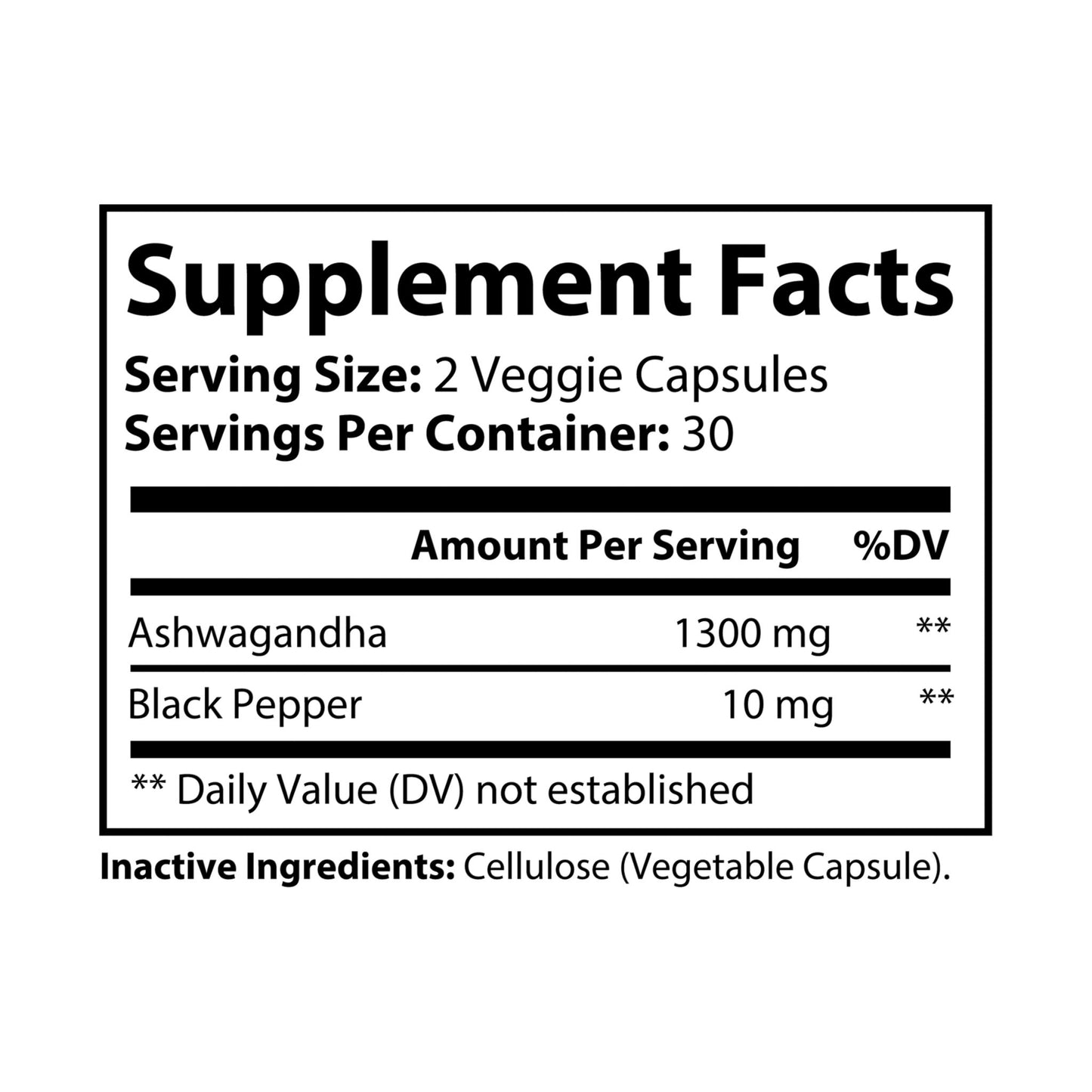 Kumoji Ashwagandha Black Pepper Supplement 60ct | Non-GMO | Vegan Stress Relief
