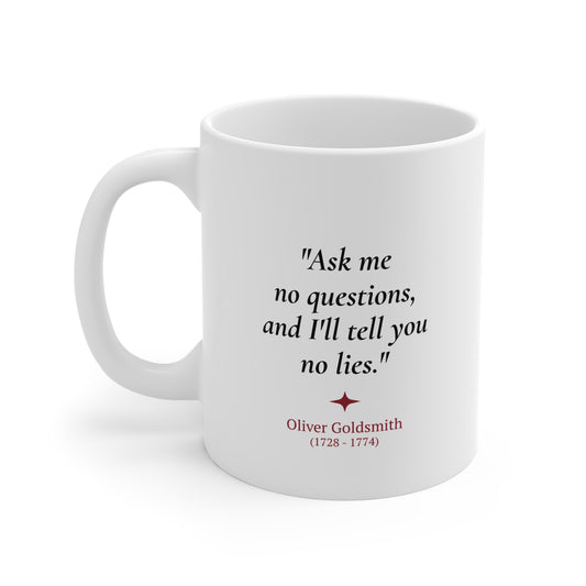 Oliver Goldsmith Quote Mug | Irish Literary Gift | 11oz Ceramic Mug