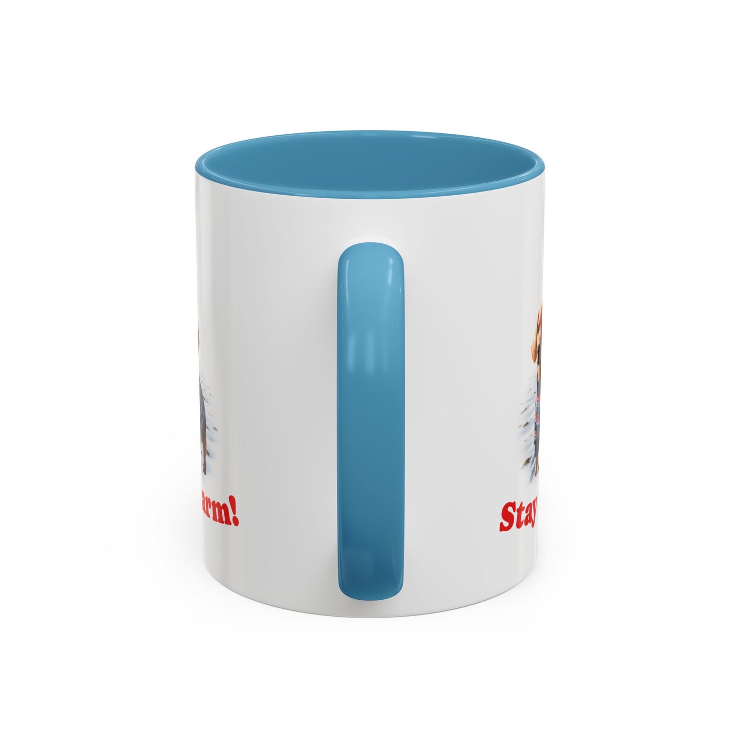 Two-tone Accent 11 oz Coffee Mug w/ Dachshund Sweater Dog, by TokyoBill